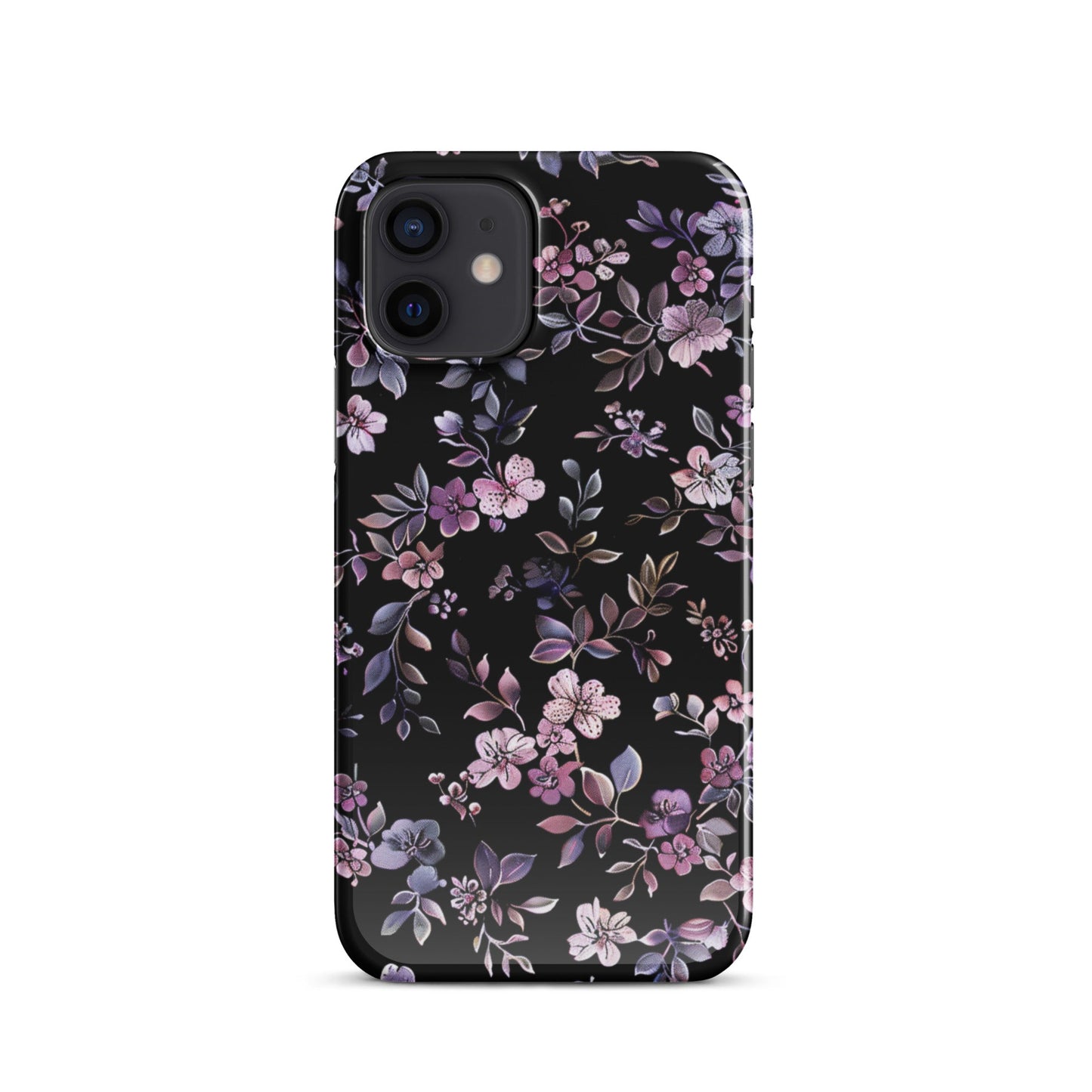 Black Floral Phone case for iPhone-8