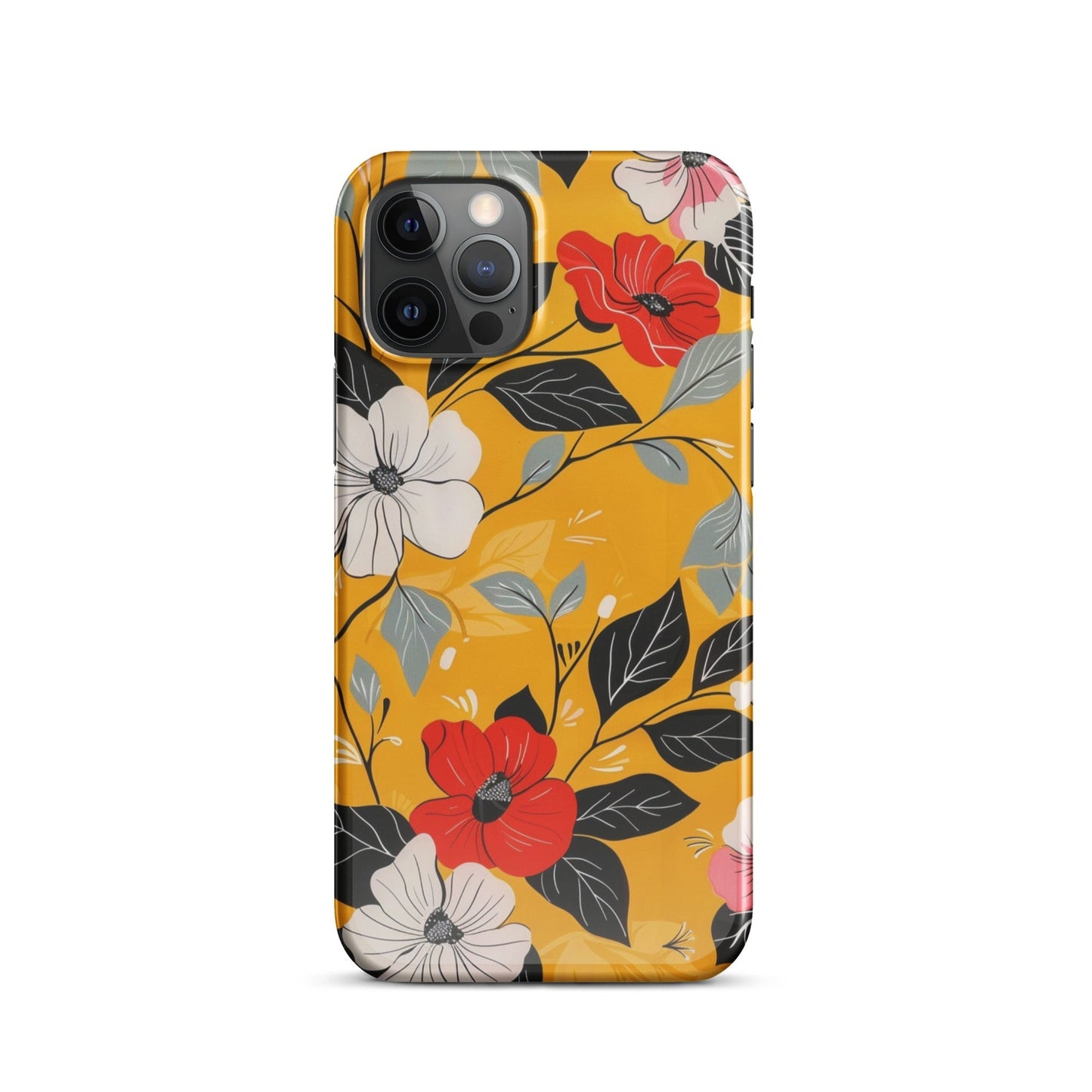 Yellow Floral Phone case for iPhone-10