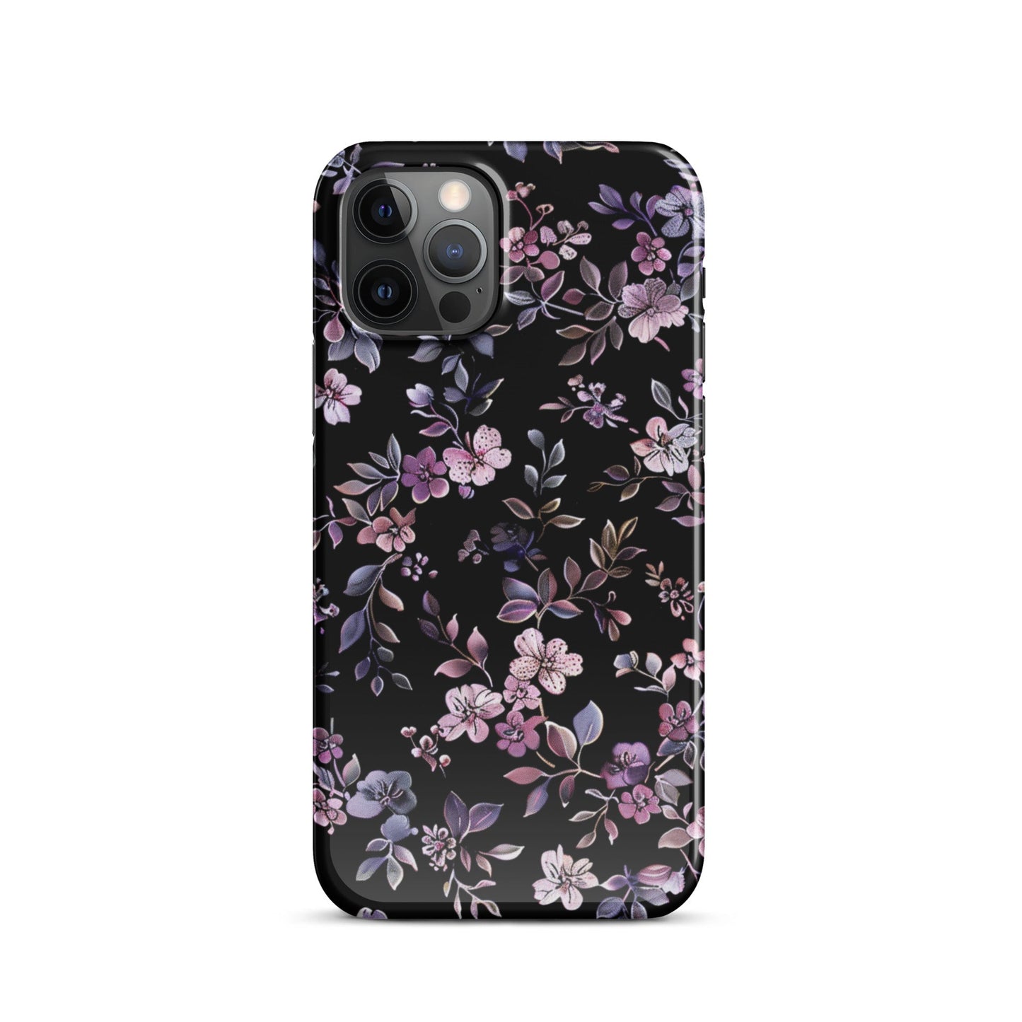 Black Floral Phone case for iPhone-10