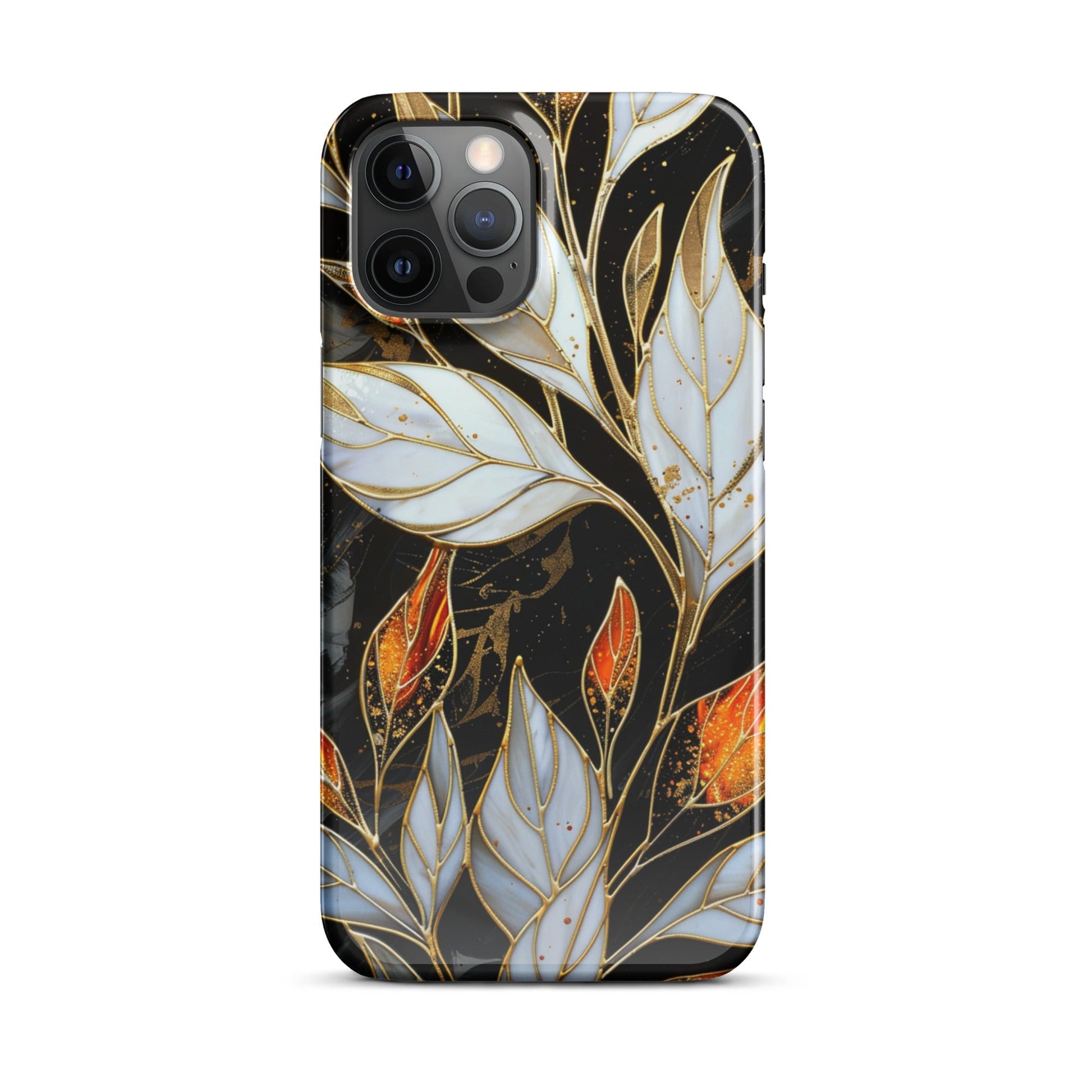 Stained Galss Leaves Phone case for iPhone-12