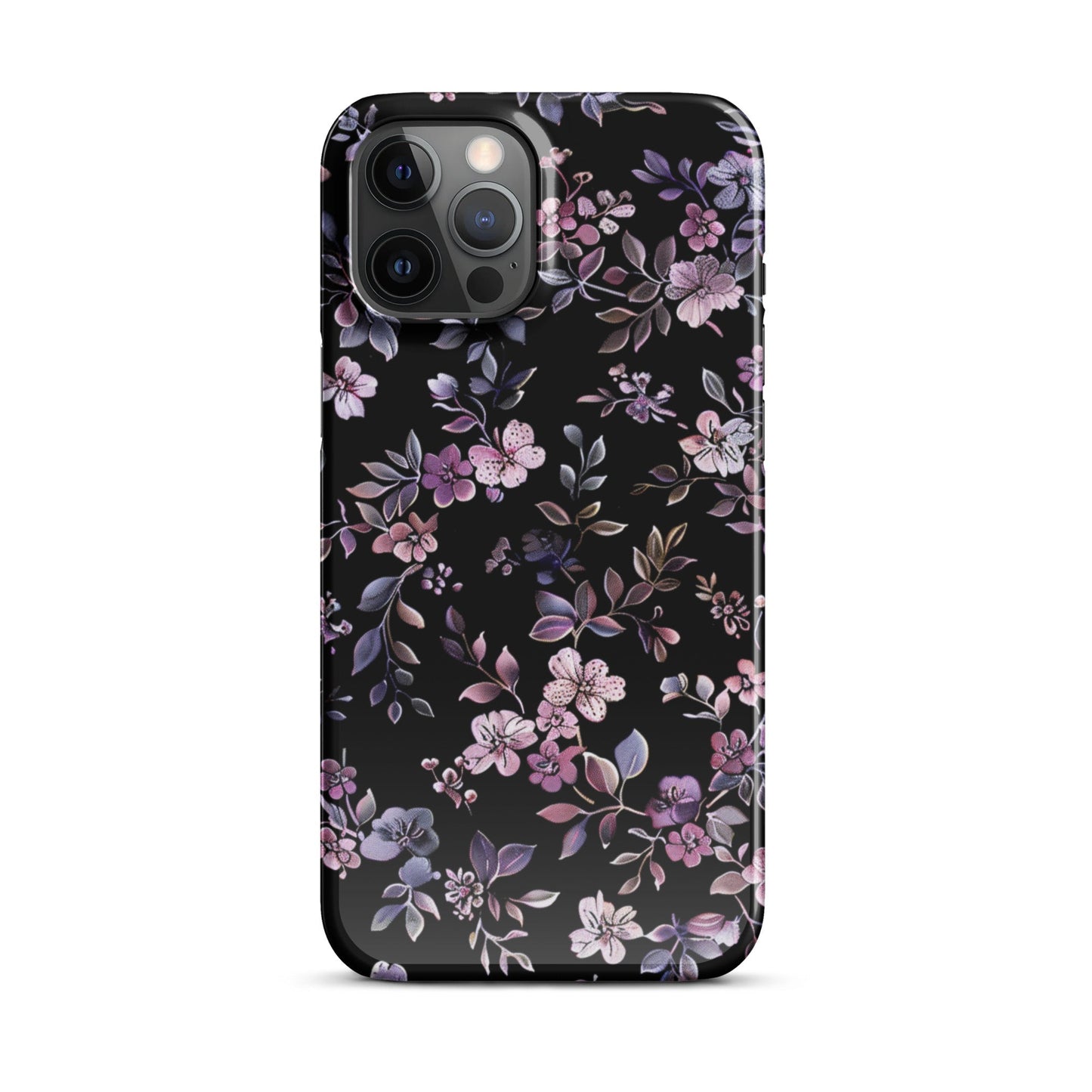 Black Floral Phone case for iPhone-12