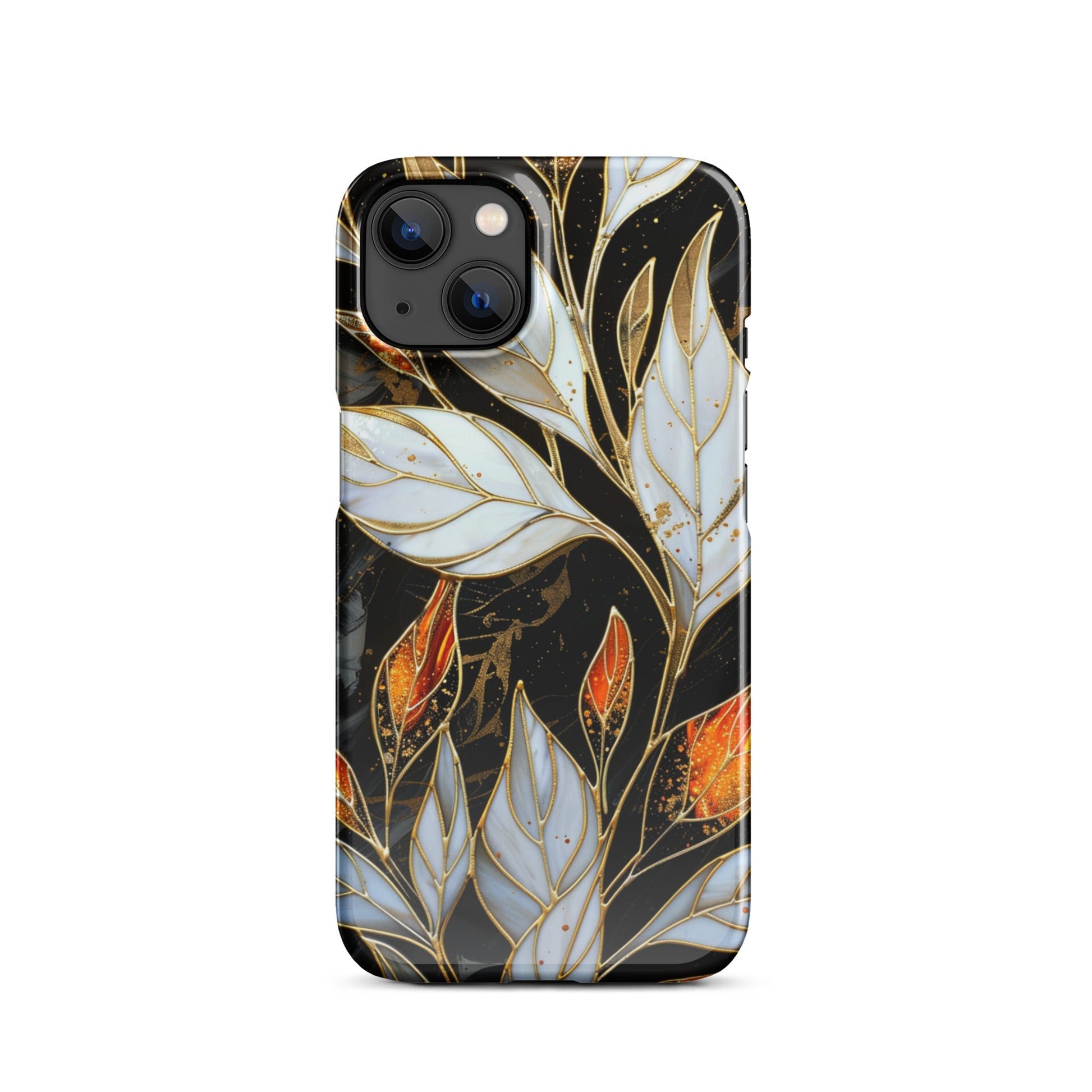 Stained Galss Leaves Phone case for iPhone-16