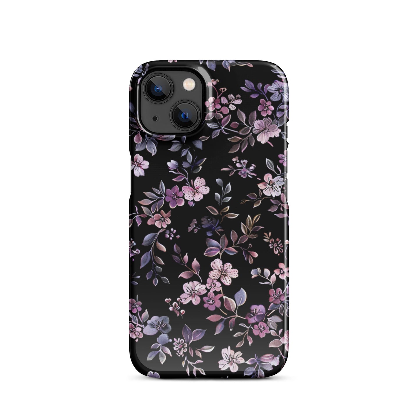 Black Floral Phone case for iPhone-16