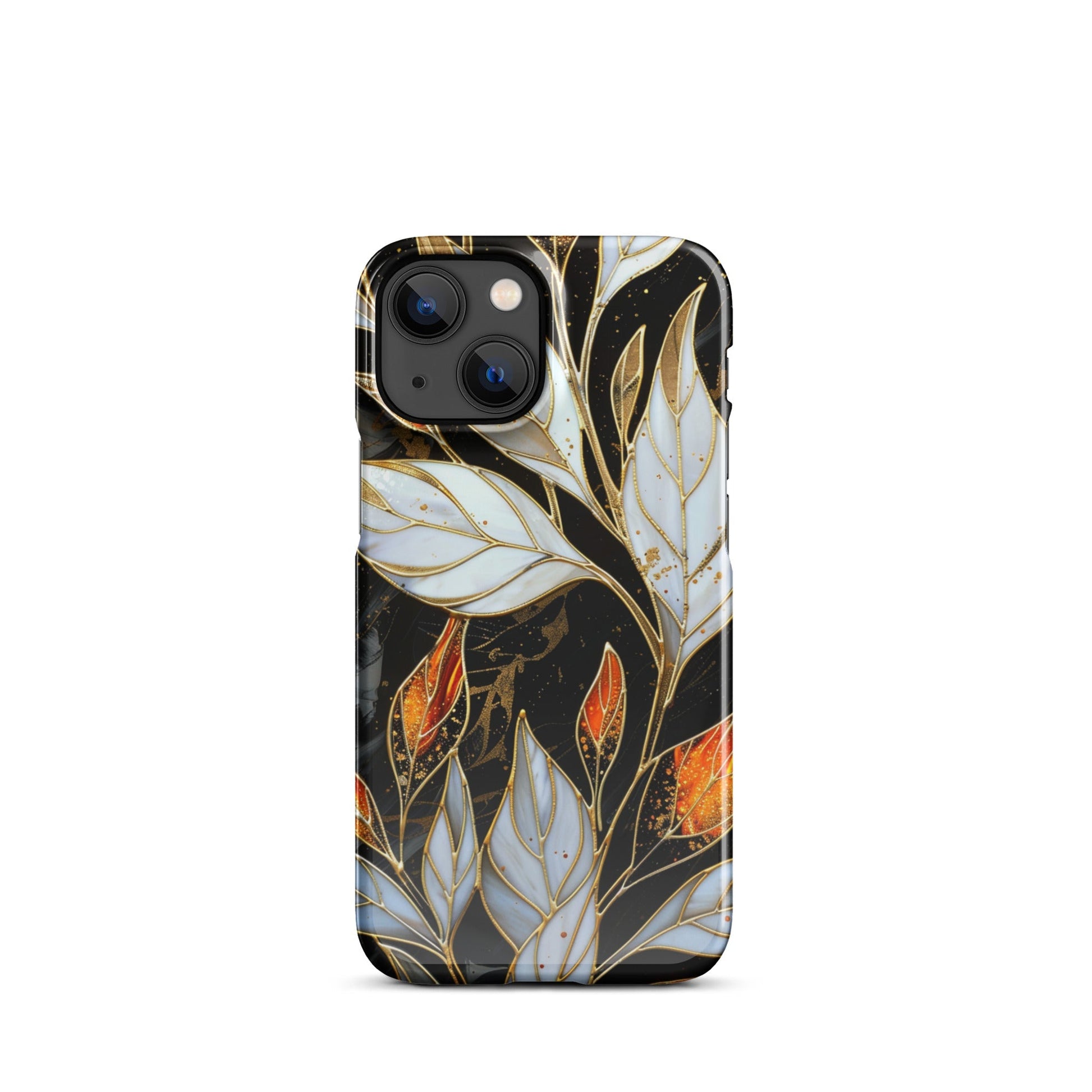 Stained Galss Leaves Phone case for iPhone-14