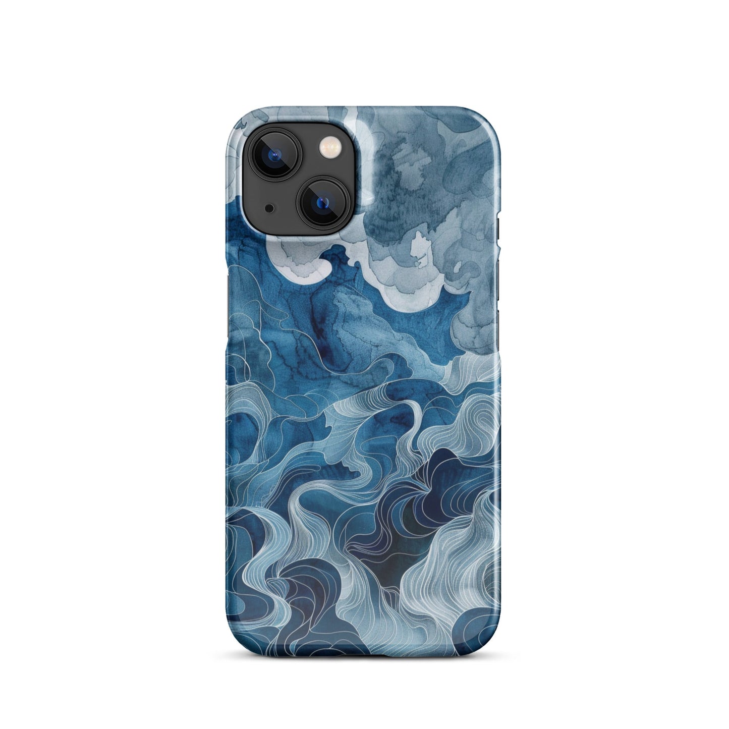 Blue watercolor Phone case for iPhone-22