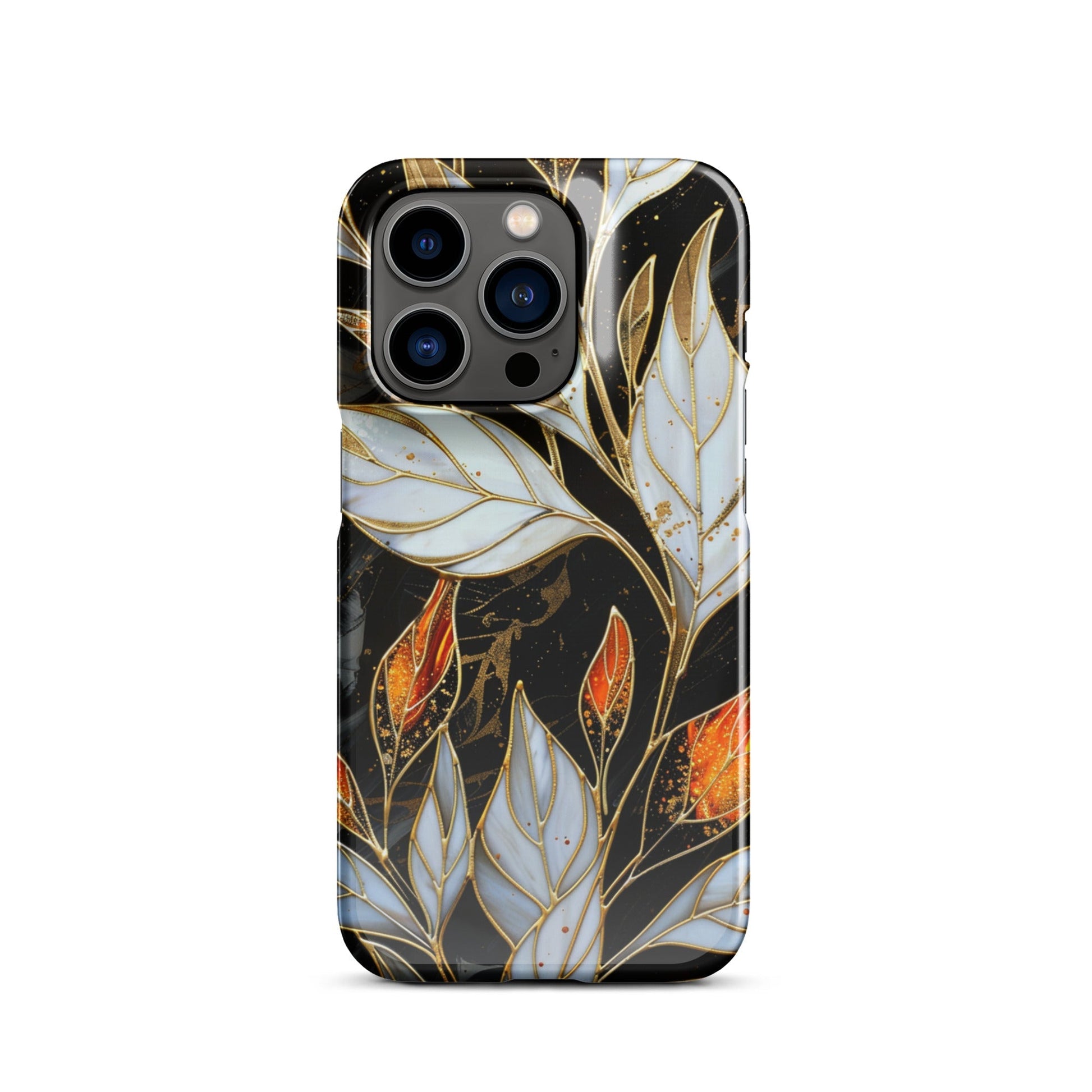 Stained Galss Leaves Phone case for iPhone-26