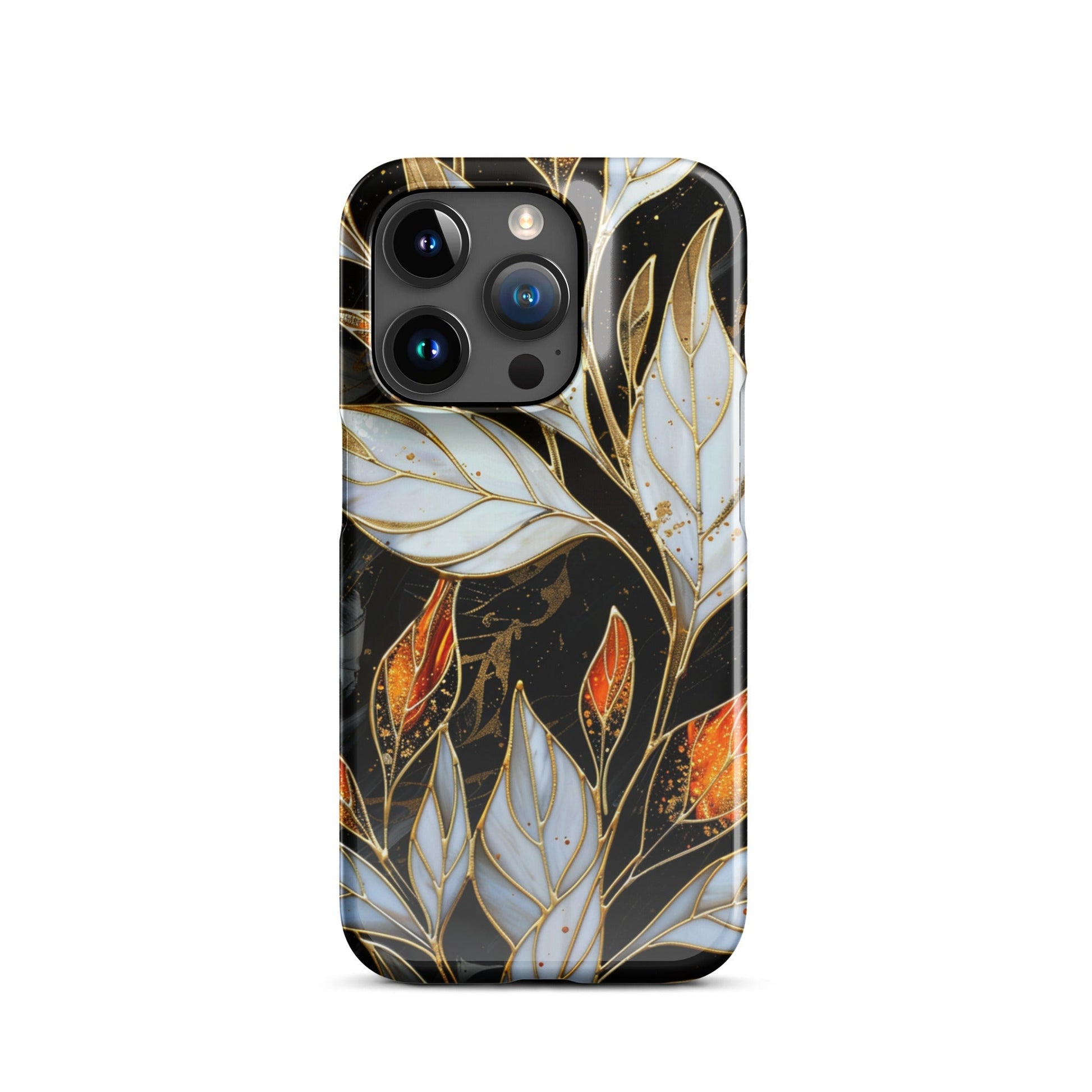 Stained Galss Leaves Phone case for iPhone-34