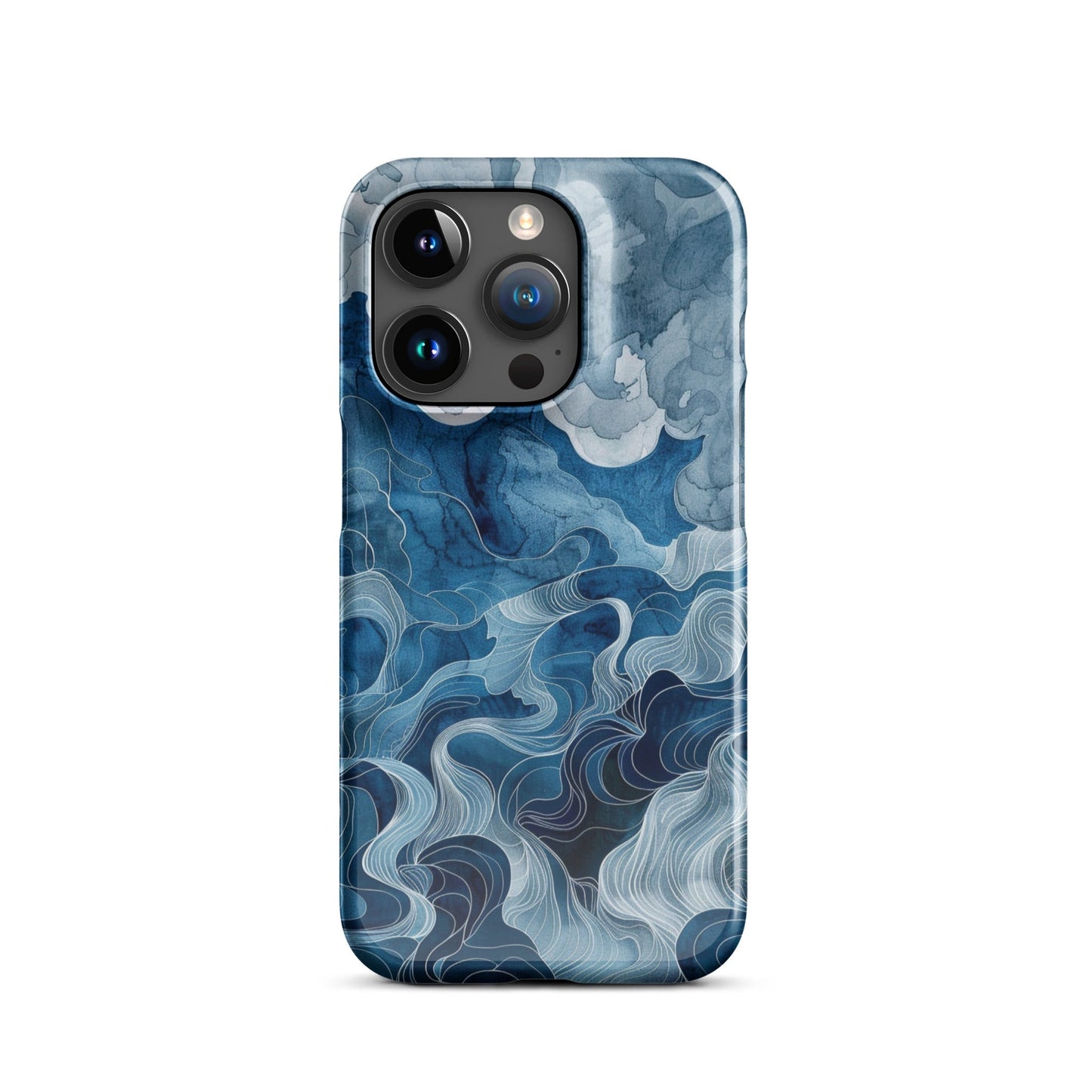 Blue watercolor Phone case for iPhone-34