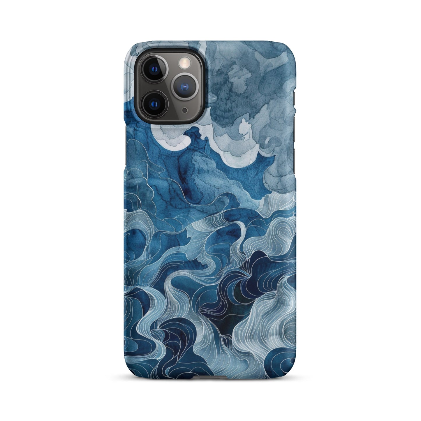 Blue watercolor Phone case for iPhone-3