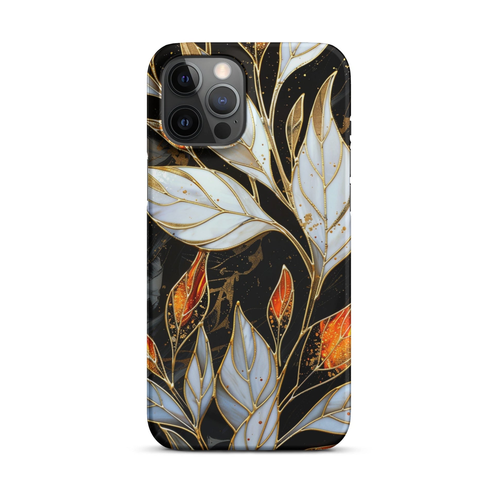 Stained Galss Leaves Phone case for iPhone-13