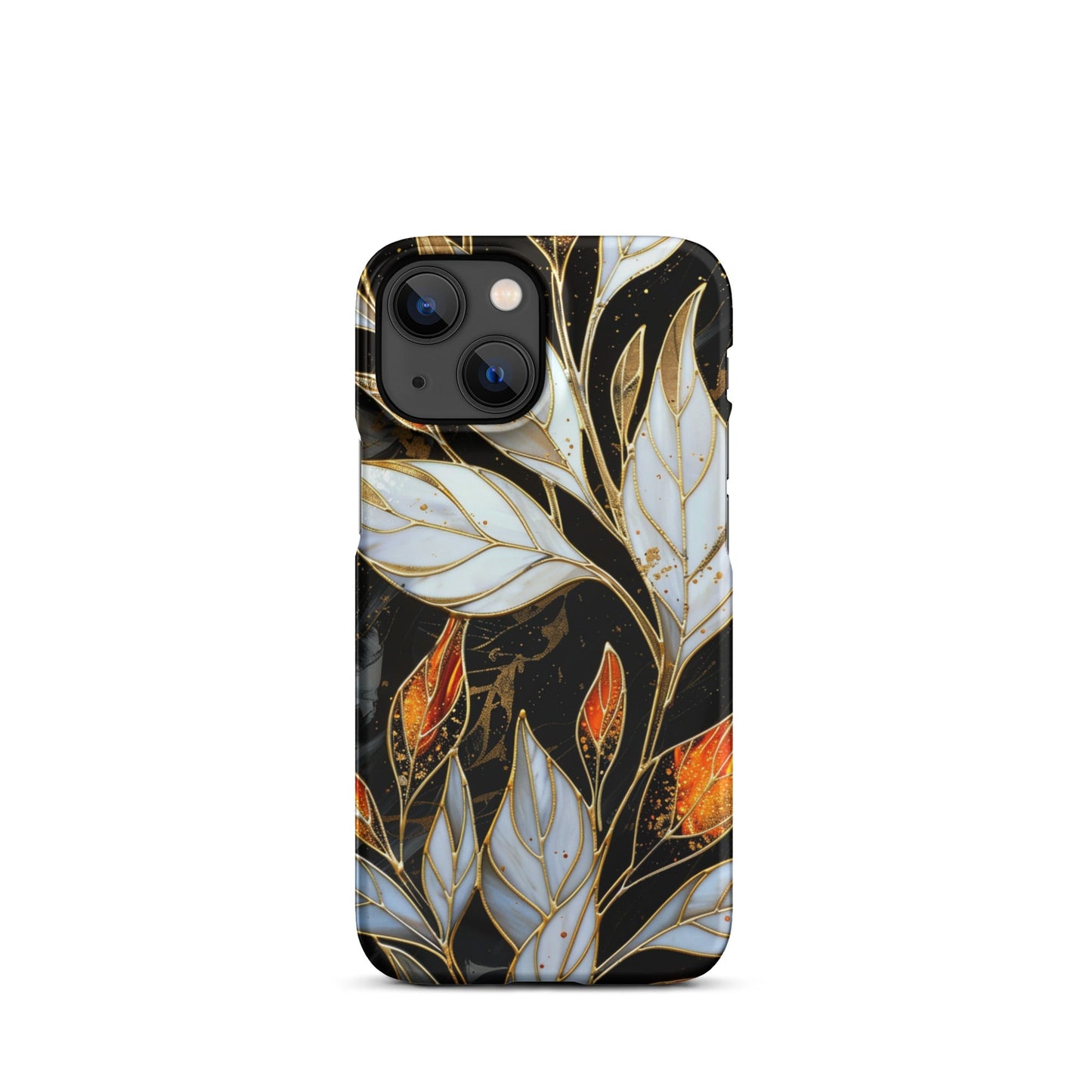 Stained Galss Leaves Phone case for iPhone-15