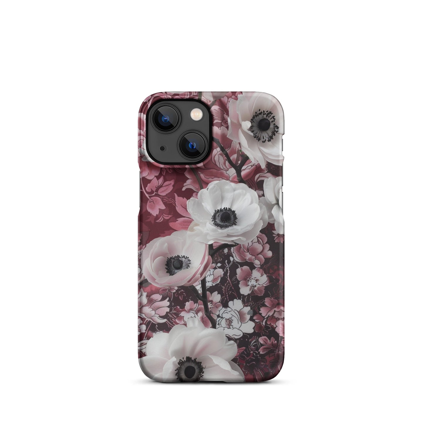 Red Floral Phone case for iPhone-15