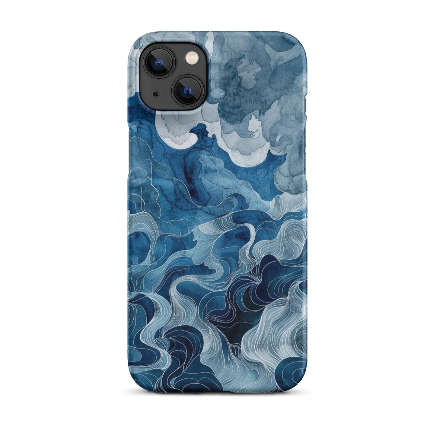 Blue watercolor Phone case for iPhone-25