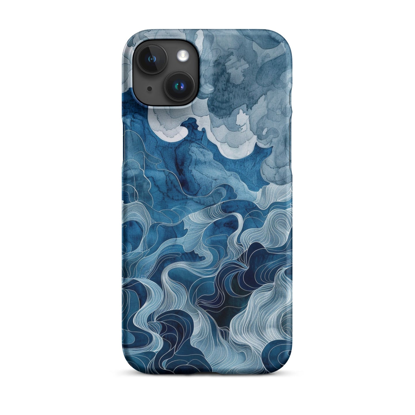 Blue watercolor Phone case for iPhone-33