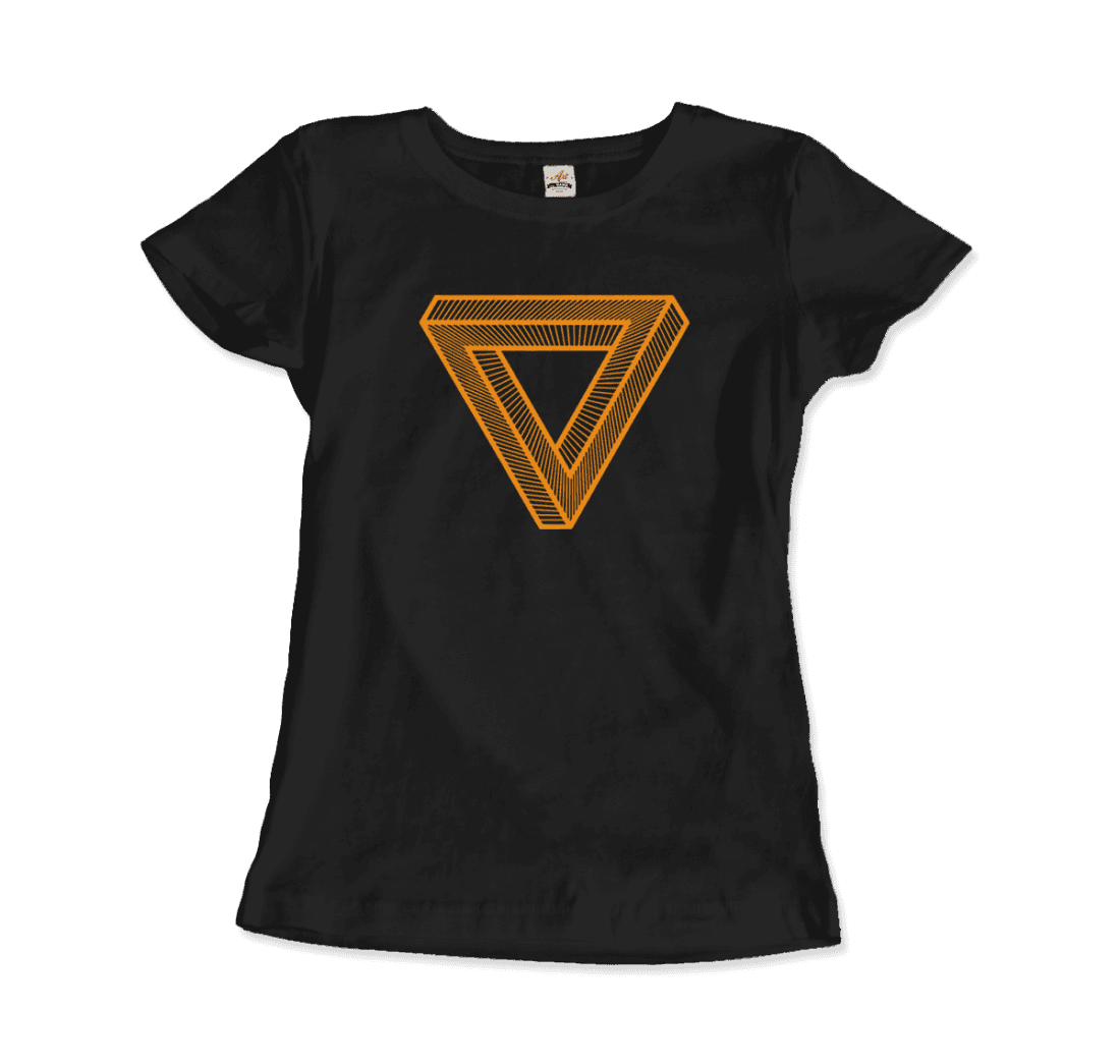 The Penrose Triangle From A Journey Through Time - DARK T-Shirt-2