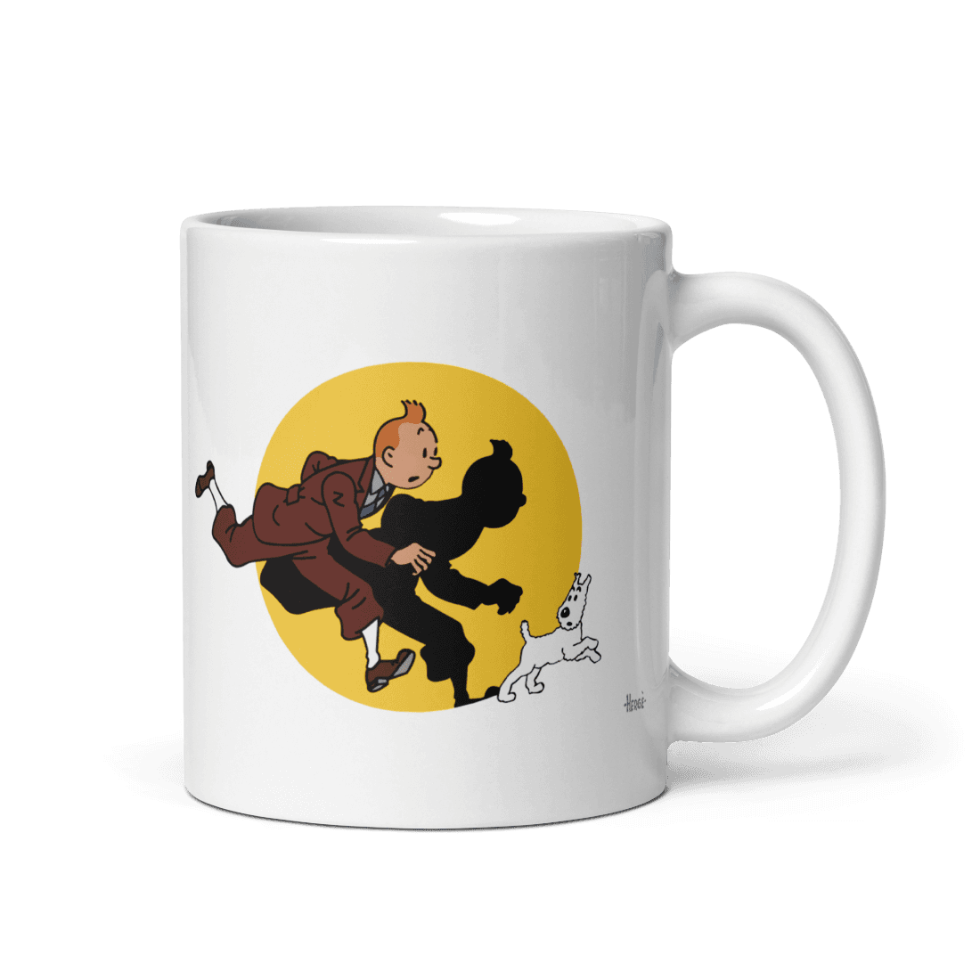 Tintin and Snowy (Milou) Getting Hit By A Spotlight Mug-2