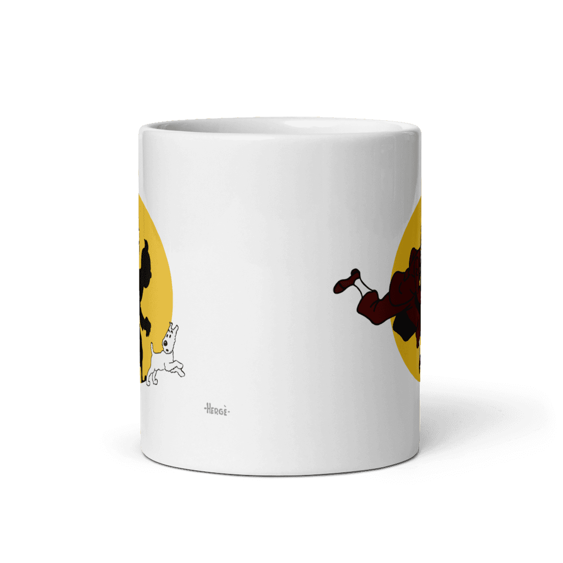 Tintin and Snowy (Milou) Getting Hit By A Spotlight Mug-1