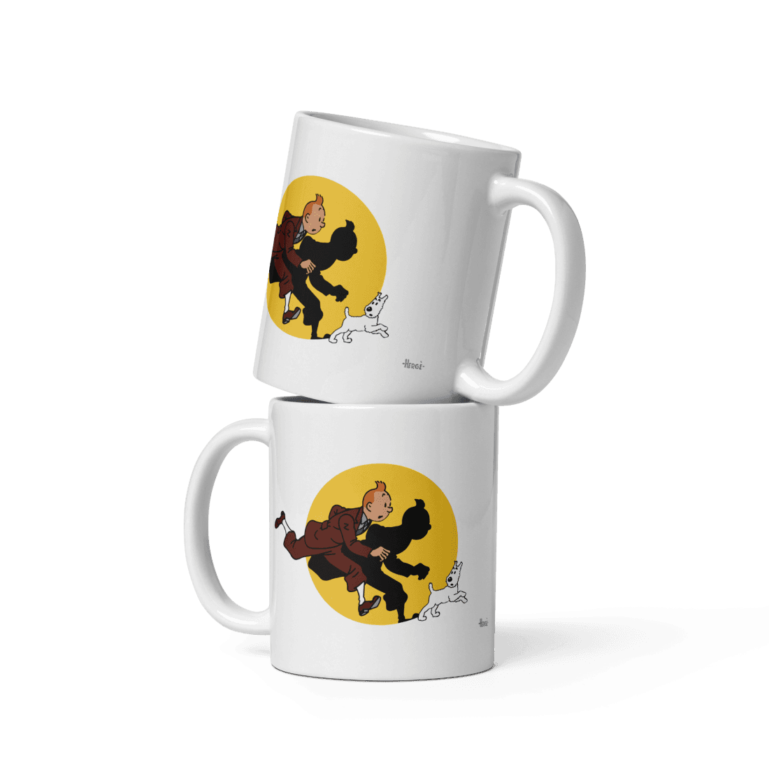 Tintin and Snowy (Milou) Getting Hit By A Spotlight Mug-3