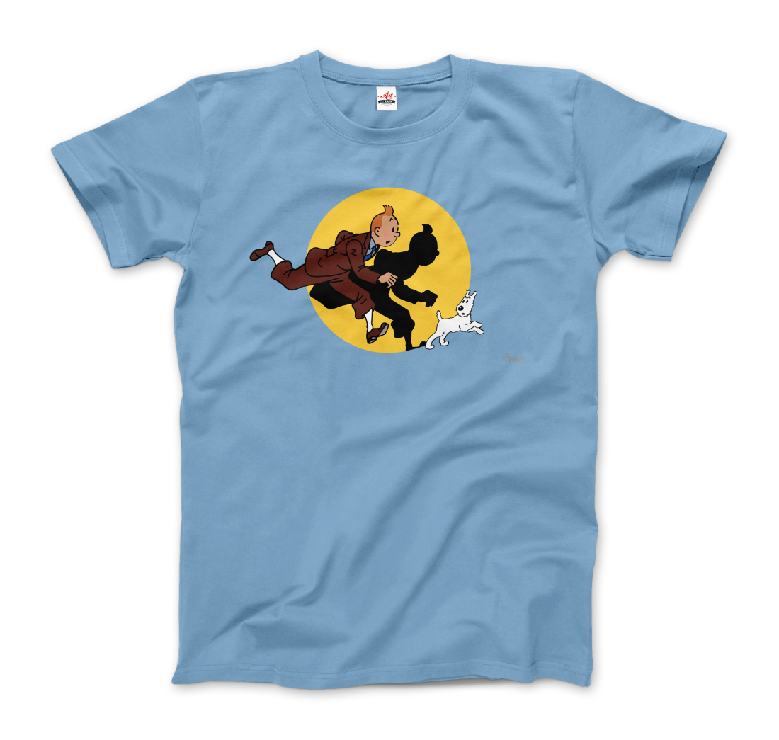 Tintin and Snowy (Milou) Getting Hit By A Spotlight T-Shirt-9