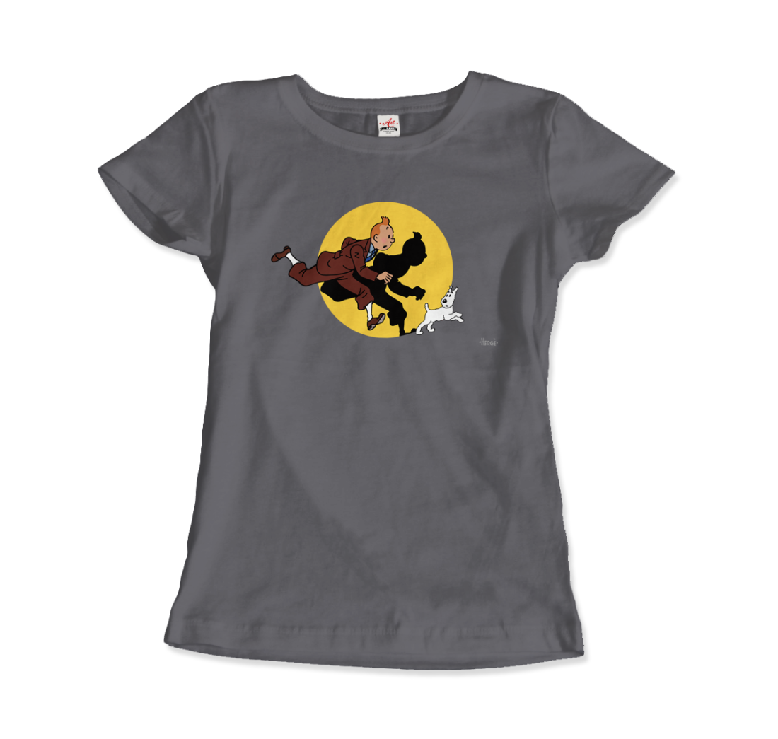 Tintin and Snowy (Milou) Getting Hit By A Spotlight T-Shirt-12