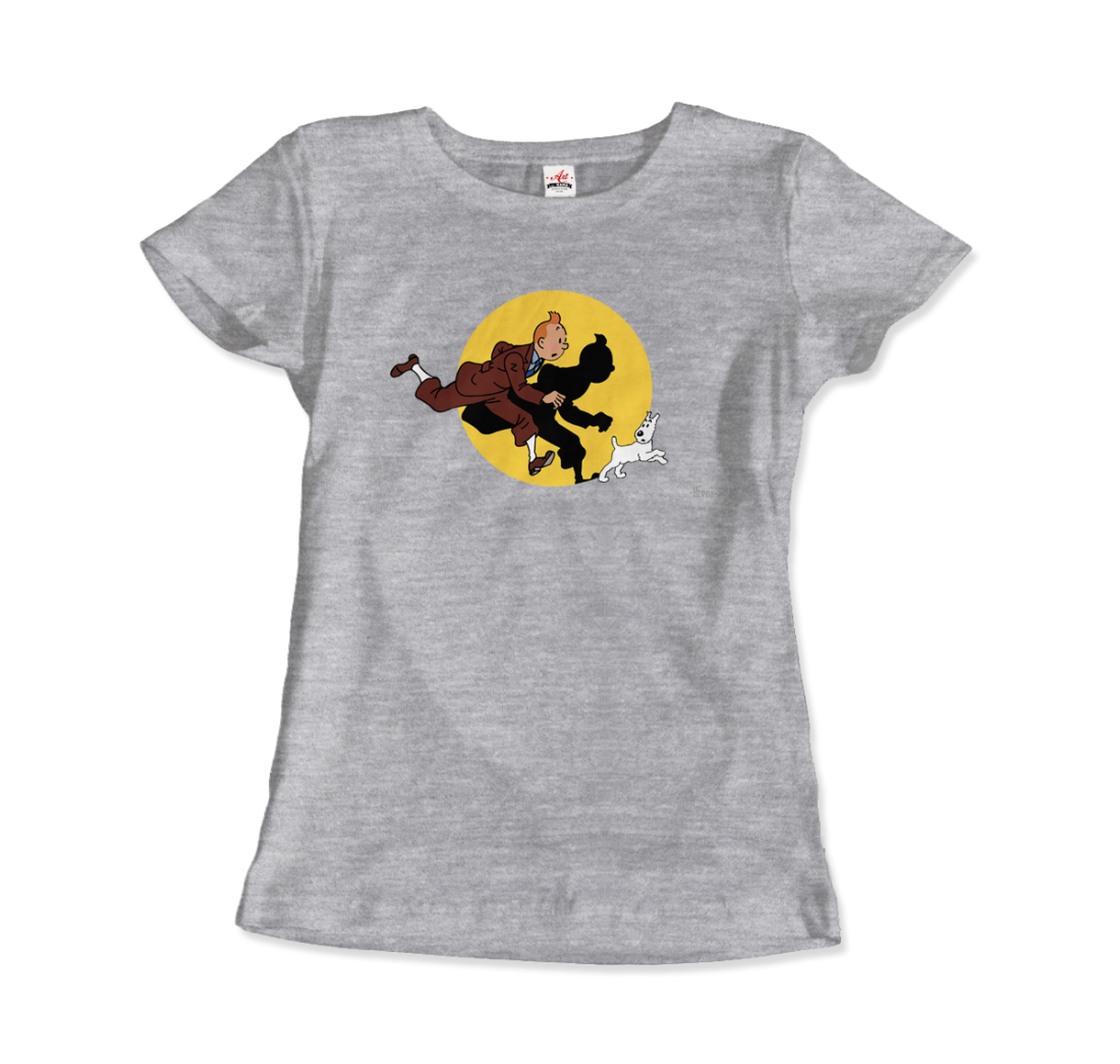 Tintin and Snowy (Milou) Getting Hit By A Spotlight T-Shirt-13