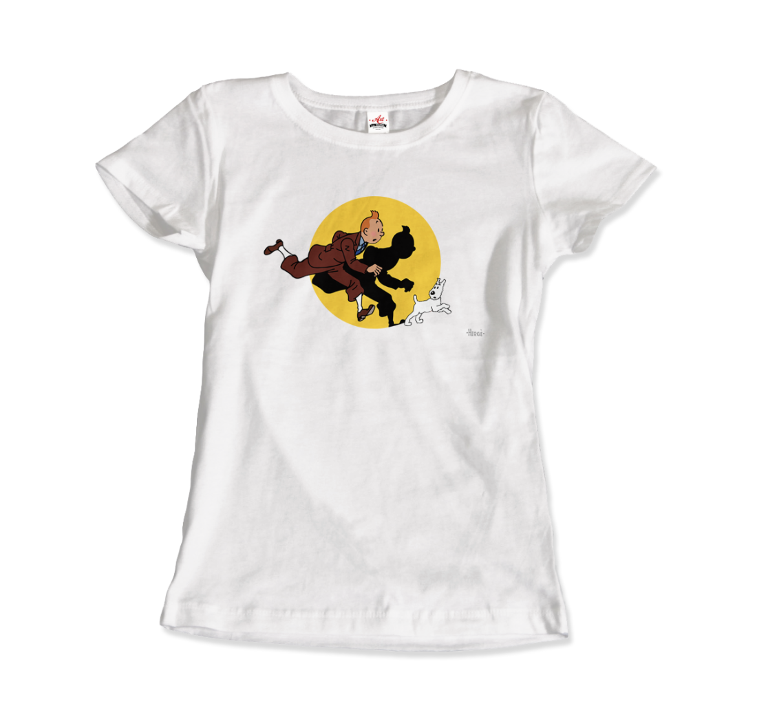 Tintin and Snowy (Milou) Getting Hit By A Spotlight T-Shirt-10