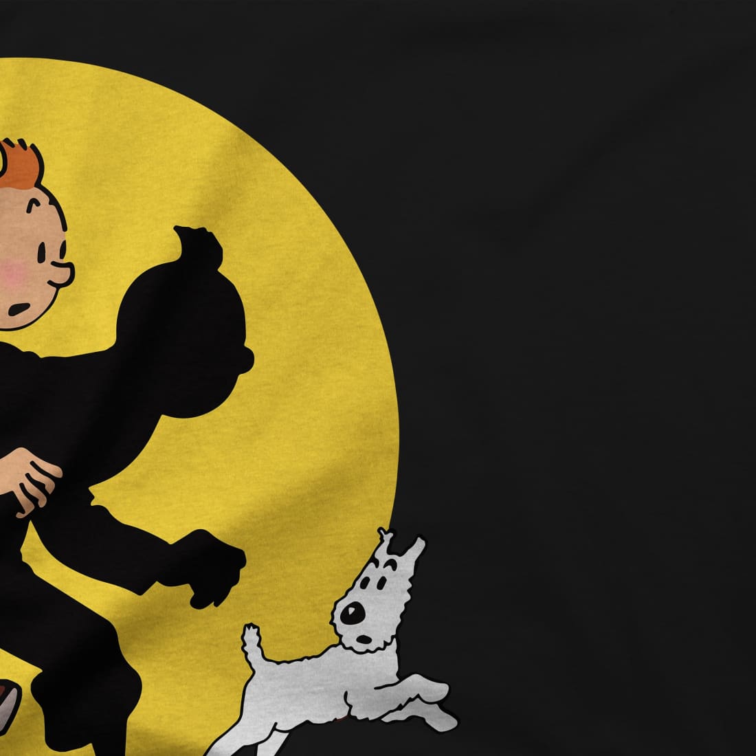 Tintin and Snowy (Milou) Getting Hit By A Spotlight T-Shirt-4