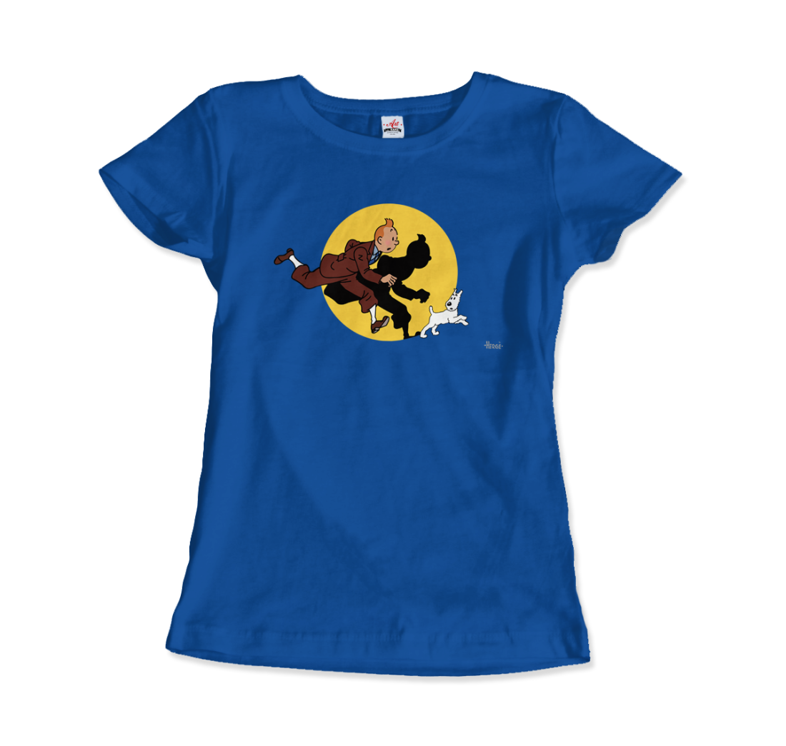 Tintin and Snowy (Milou) Getting Hit By A Spotlight T-Shirt-2