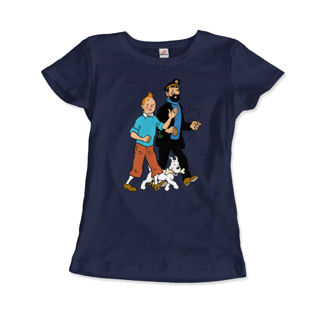 Tintin, Snowy and Captain Haddock Artwork T-Shirt-9