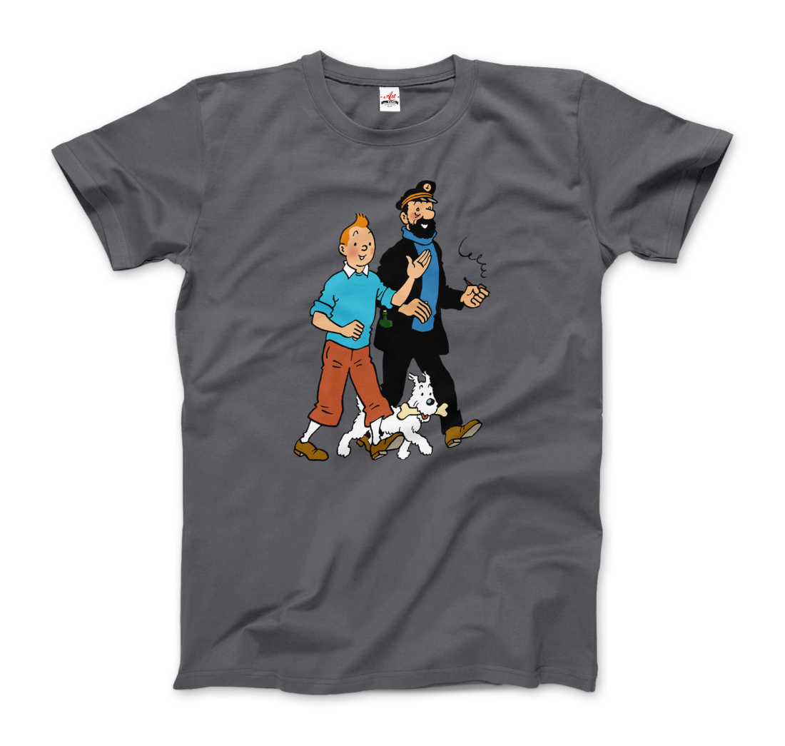 Tintin, Snowy and Captain Haddock Artwork T-Shirt-6