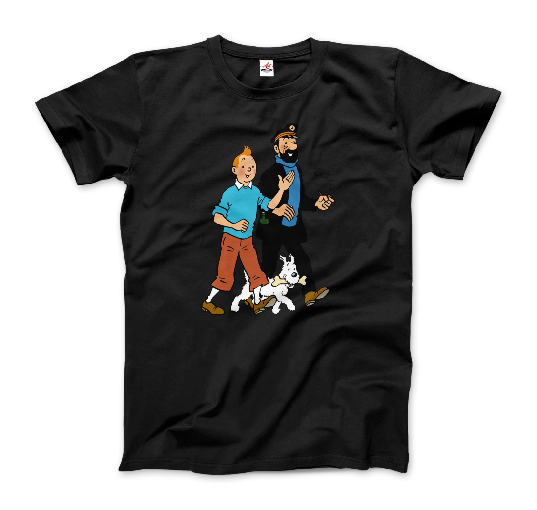 Tintin, Snowy and Captain Haddock Artwork T-Shirt-7