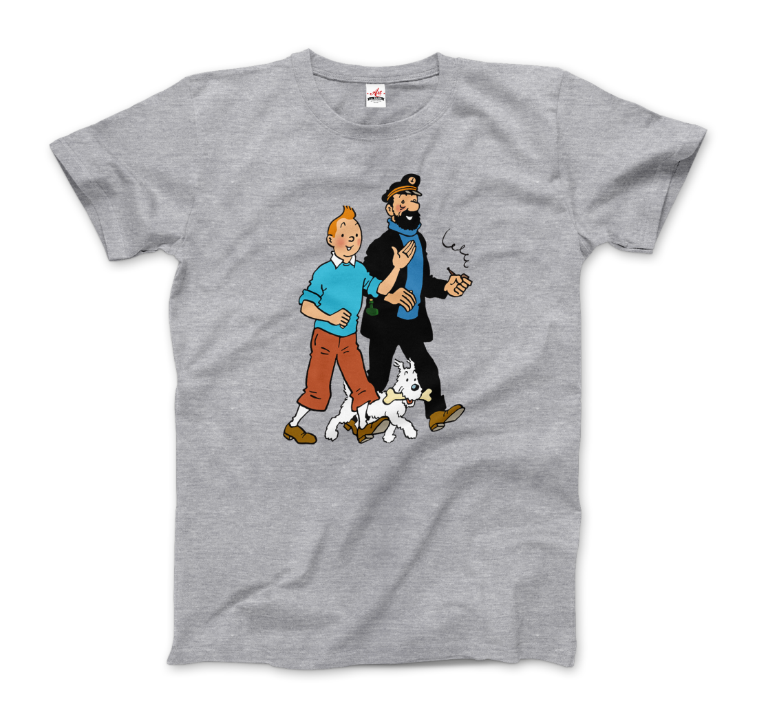 Tintin, Snowy and Captain Haddock Artwork T-Shirt-5