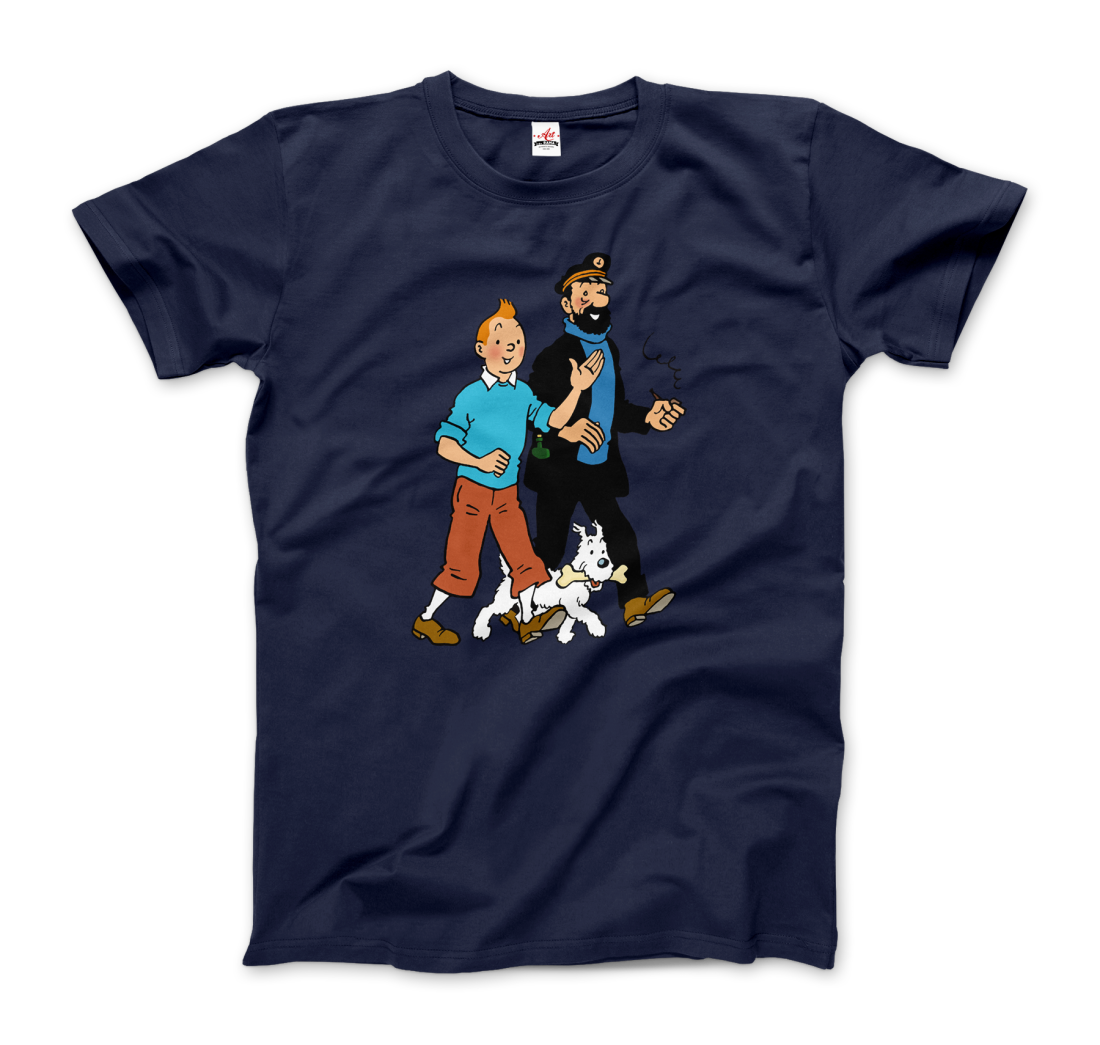 Tintin, Snowy and Captain Haddock Artwork T-Shirt-4