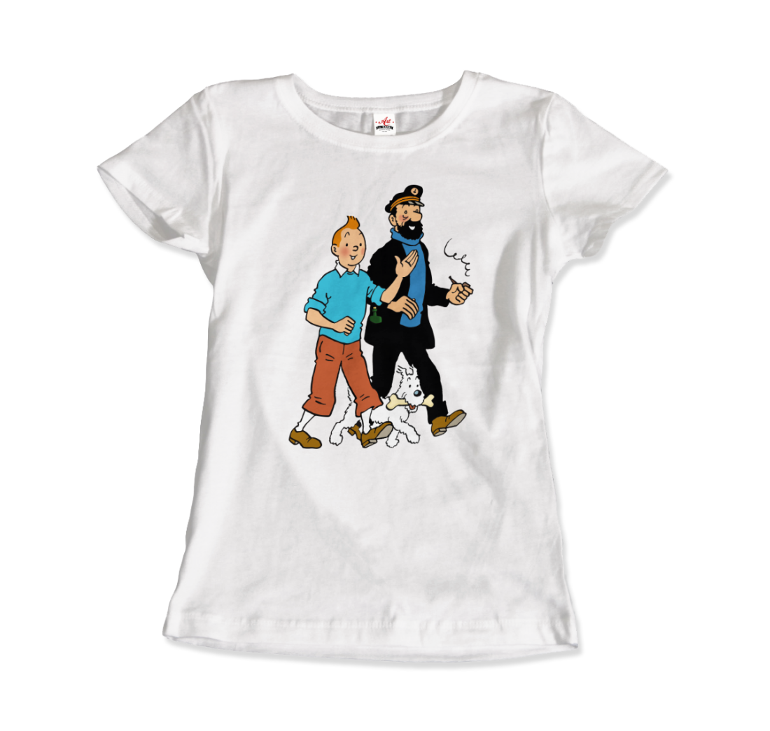 Tintin, Snowy and Captain Haddock Artwork T-Shirt-3