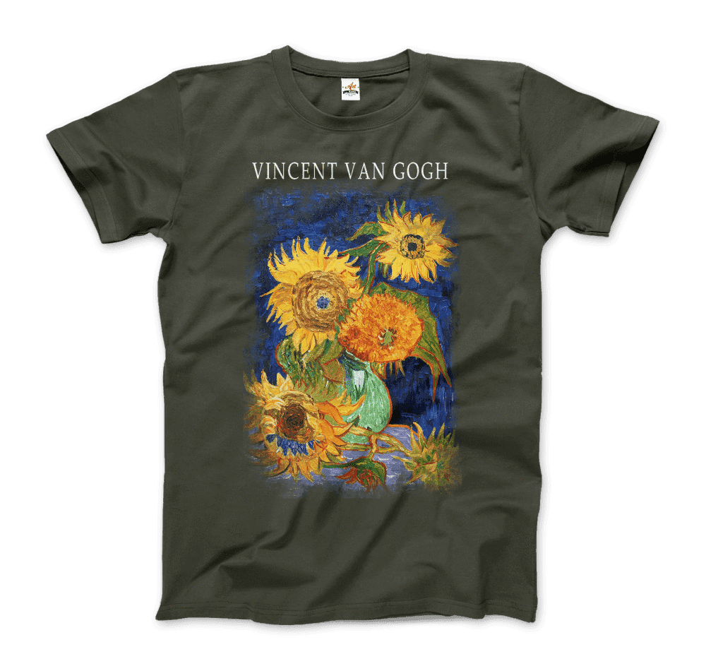 Van Gogh Five Sunflowers 1888, Artwork T-Shirt-6