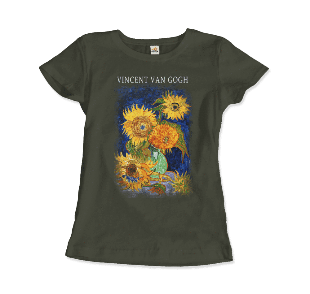 Van Gogh Five Sunflowers 1888, Artwork T-Shirt-9