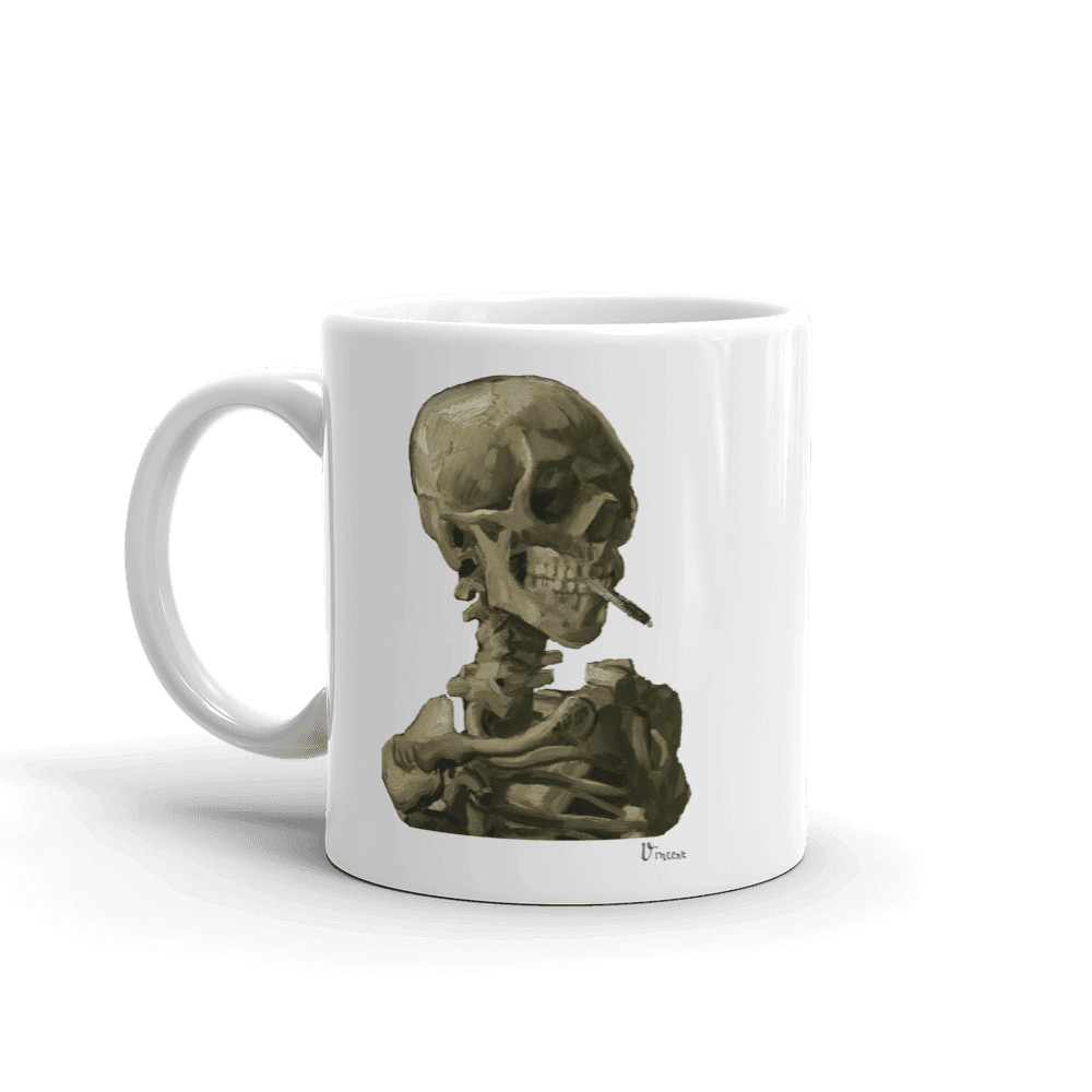 Van Gogh Skull of a Skeleton with Burning Cigarette 1886 Mug-0