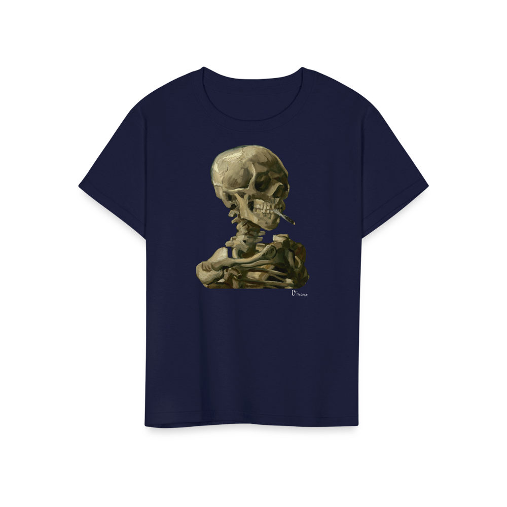 Van Gogh Skull of a Skeleton with Burning Cigarette 1886 T-Shirt-12