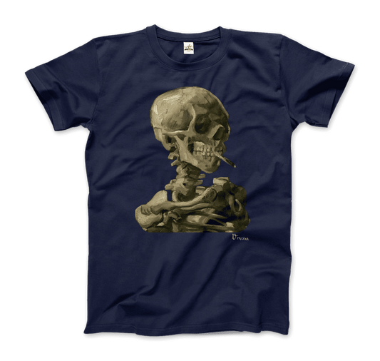 Van Gogh Skull of a Skeleton with Burning Cigarette 1886 T-Shirt-0