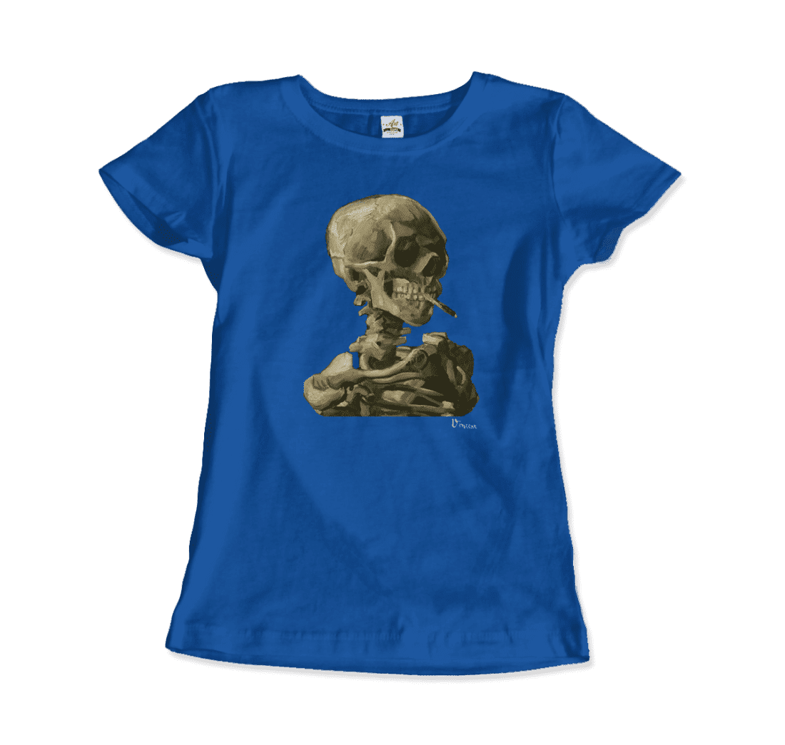 Van Gogh Skull of a Skeleton with Burning Cigarette 1886 T-Shirt-10