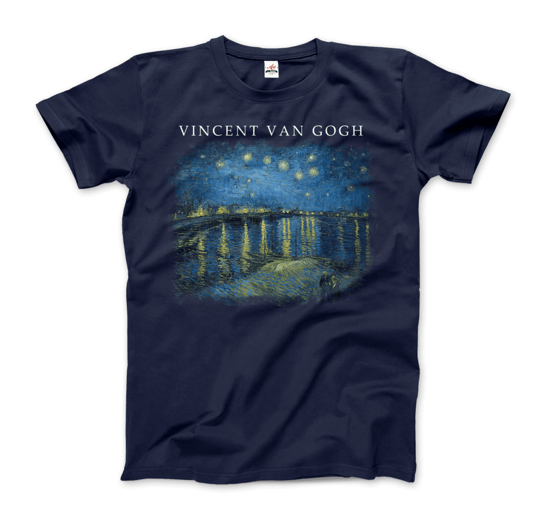 Van Gogh Starry Night Over the Rhône, 1888 Artwork T-Shirt-3