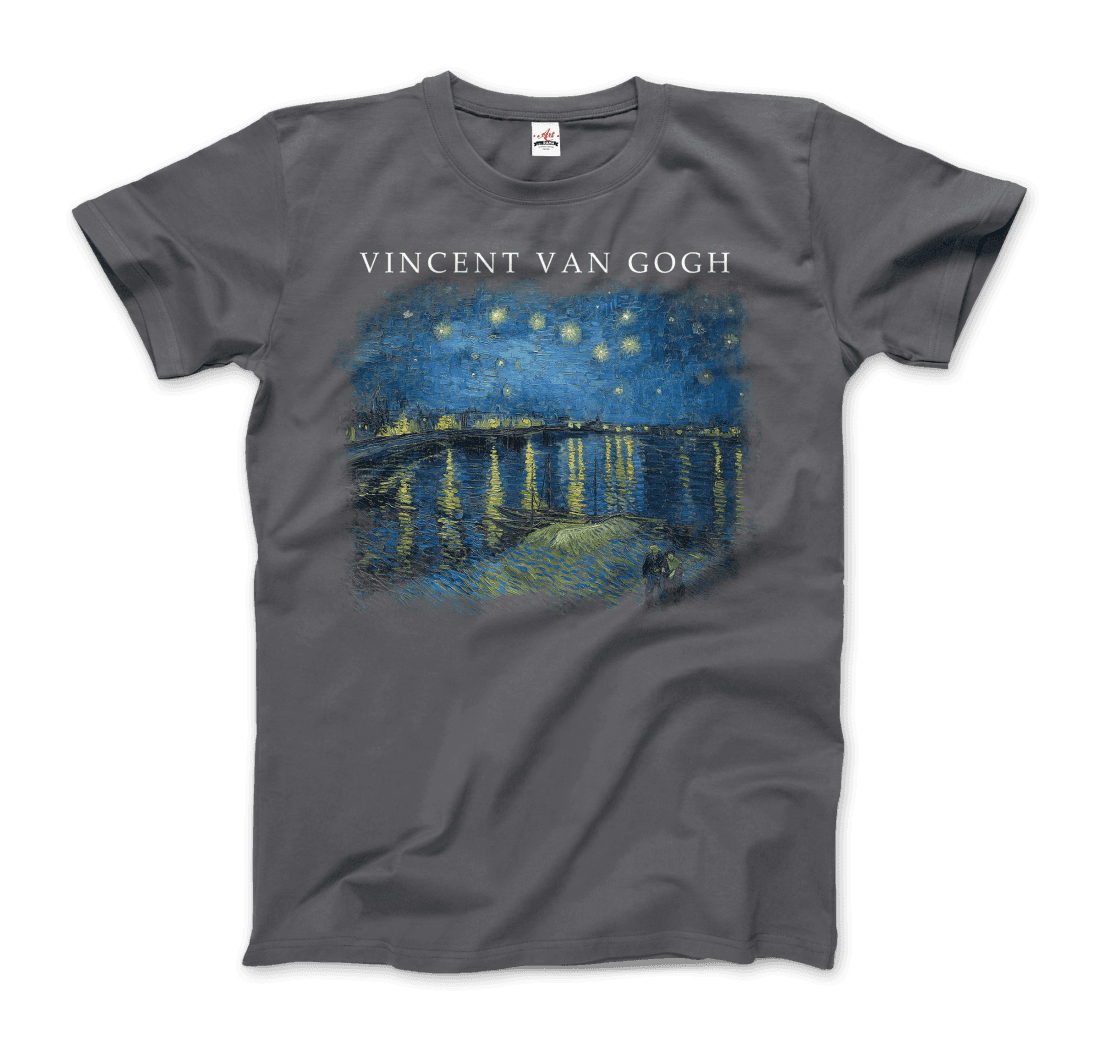 Van Gogh Starry Night Over the Rhône, 1888 Artwork T-Shirt-7