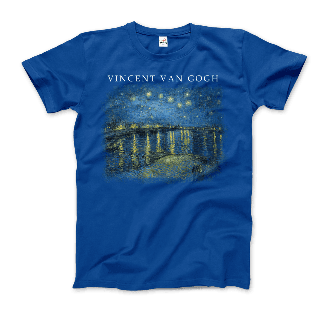 Van Gogh Starry Night Over the Rhône, 1888 Artwork T-Shirt-9