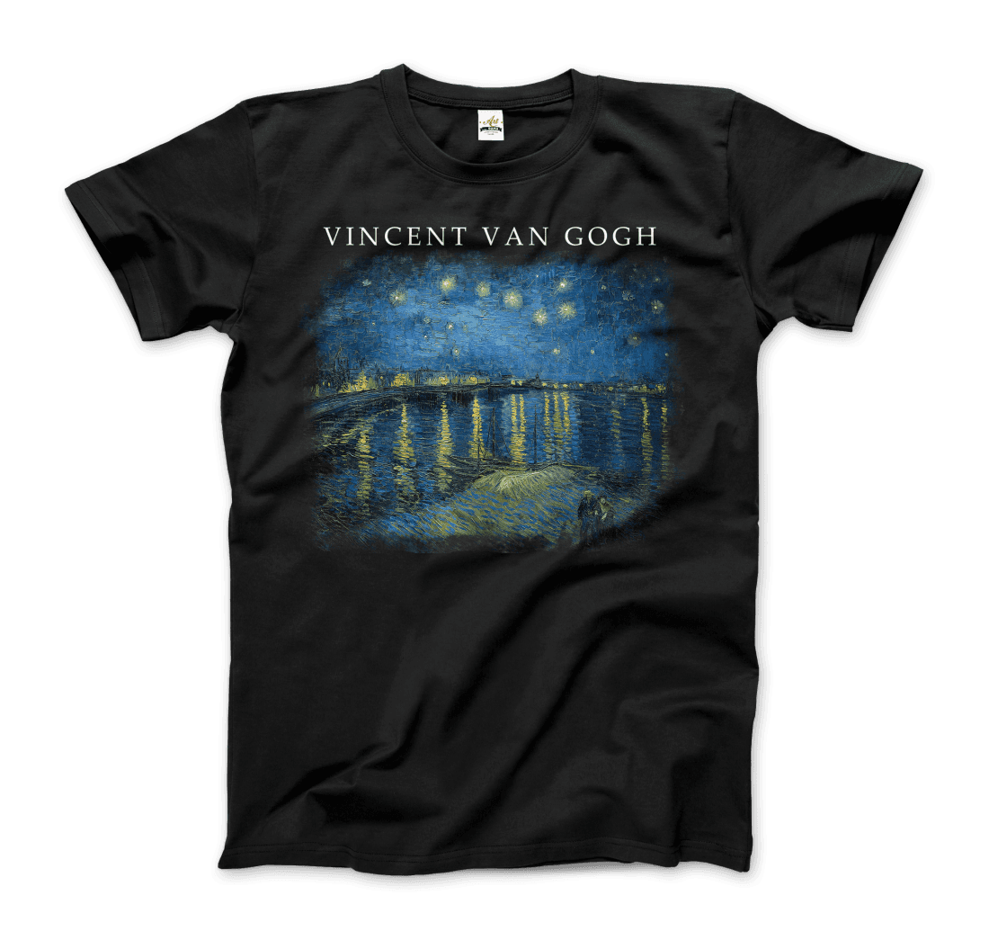 Van Gogh Starry Night Over the Rhône, 1888 Artwork T-Shirt-0