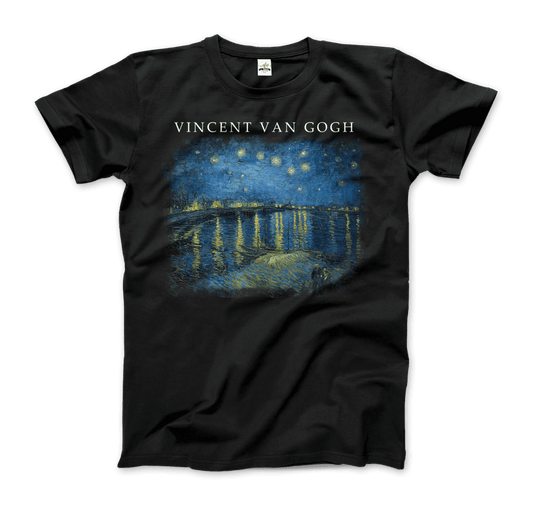 Van Gogh Starry Night Over the Rhône, 1888 Artwork T-Shirt-0