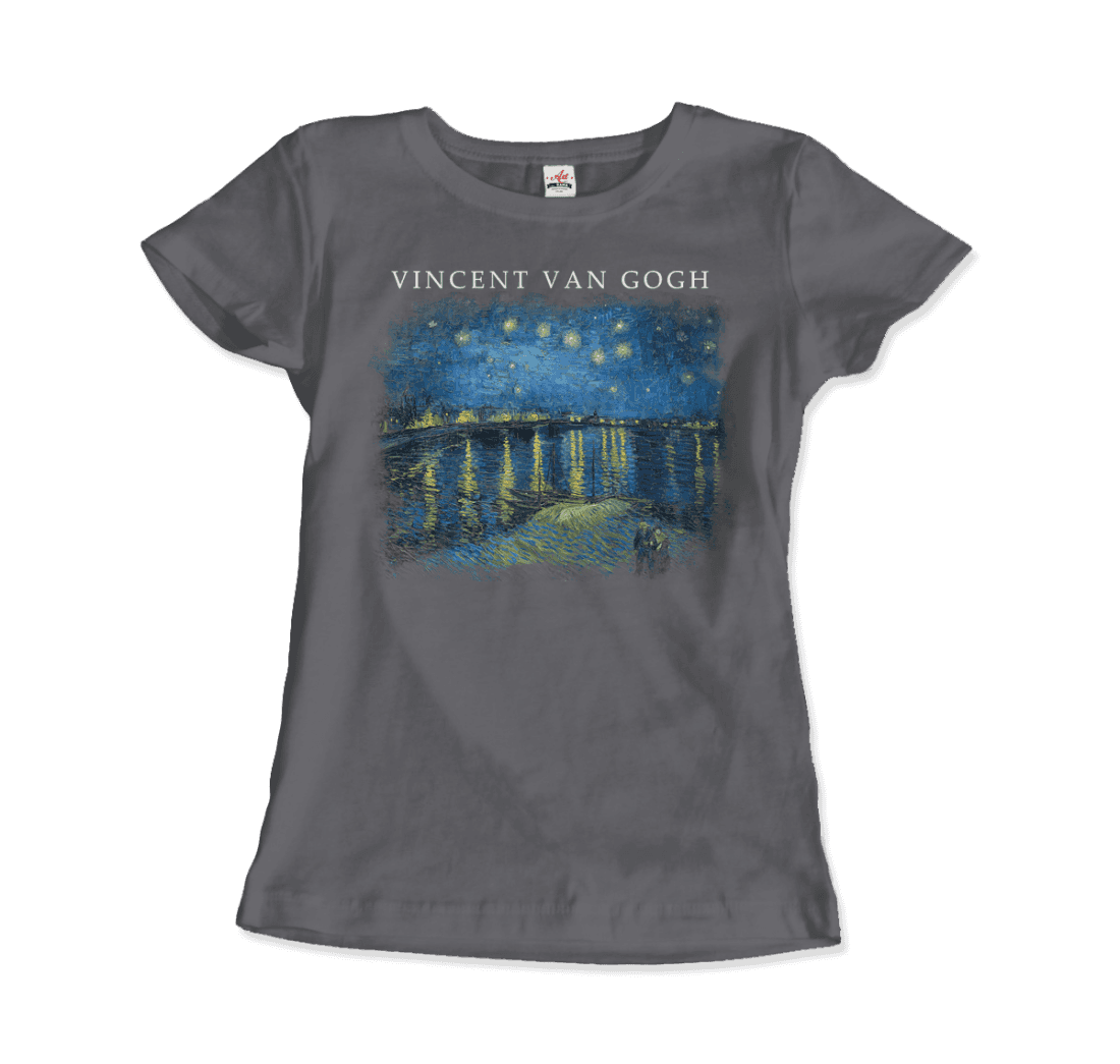 Van Gogh Starry Night Over the Rhône, 1888 Artwork T-Shirt-12