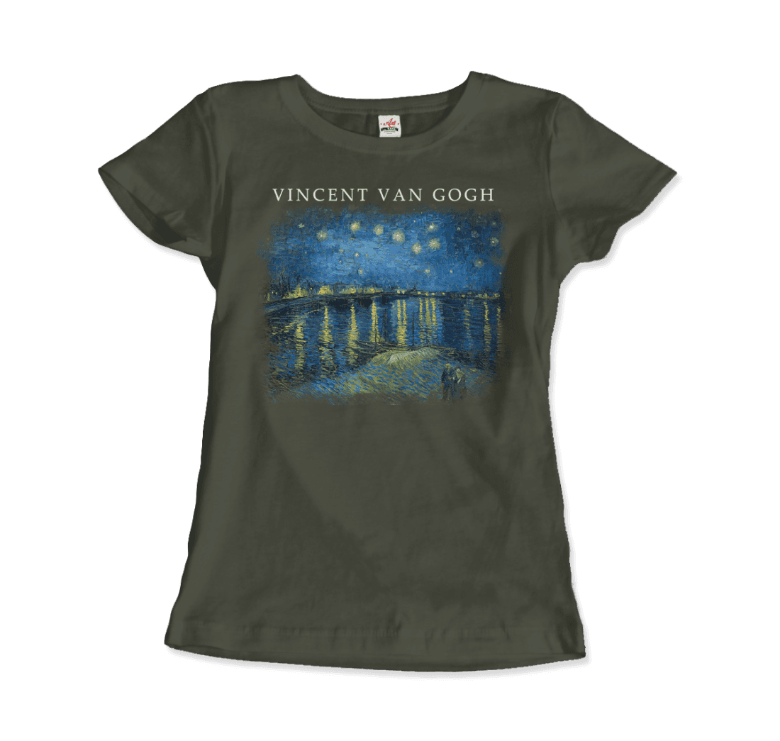 Van Gogh Starry Night Over the Rhône, 1888 Artwork T-Shirt-13