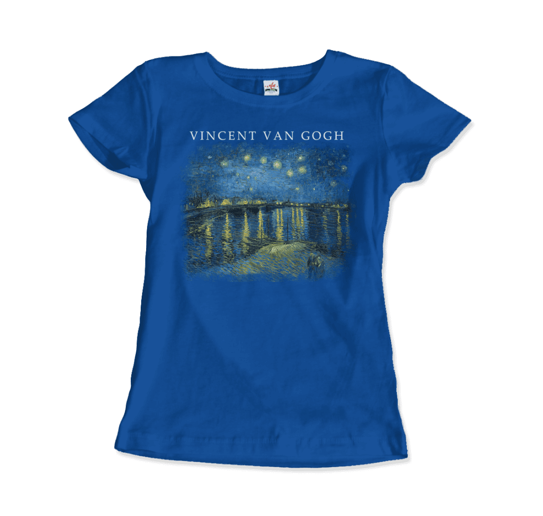 Van Gogh Starry Night Over the Rhône, 1888 Artwork T-Shirt-14