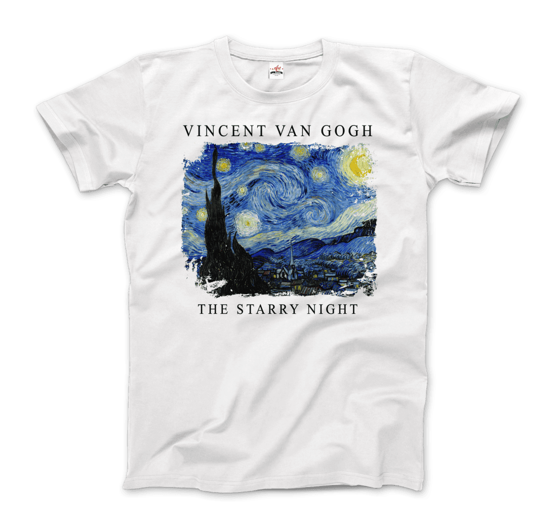 Van Gogh - The Starry Night, 1889 Artwork T-Shirt-6