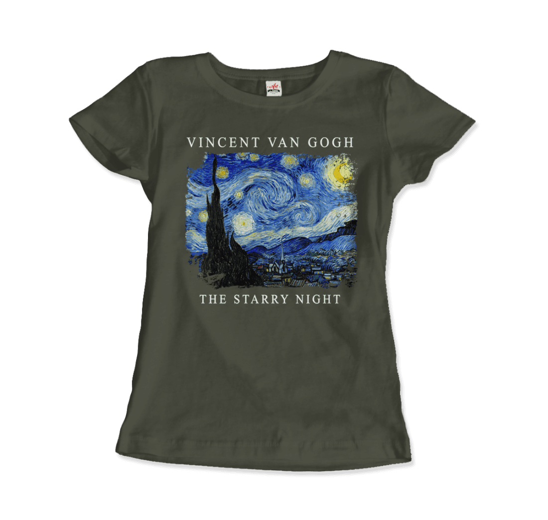 Van Gogh - The Starry Night, 1889 Artwork T-Shirt-16